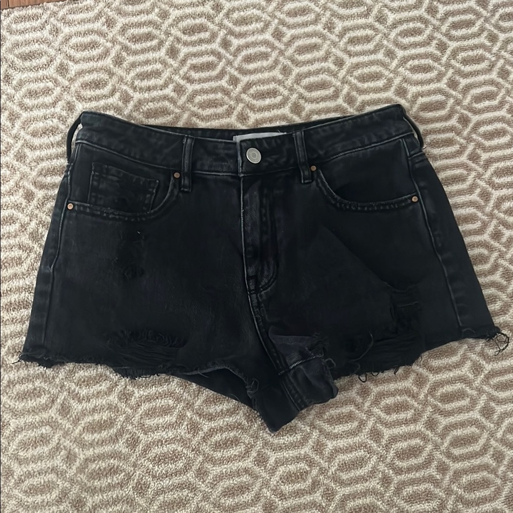 PacSun Black Jean Shorts Raw Hem